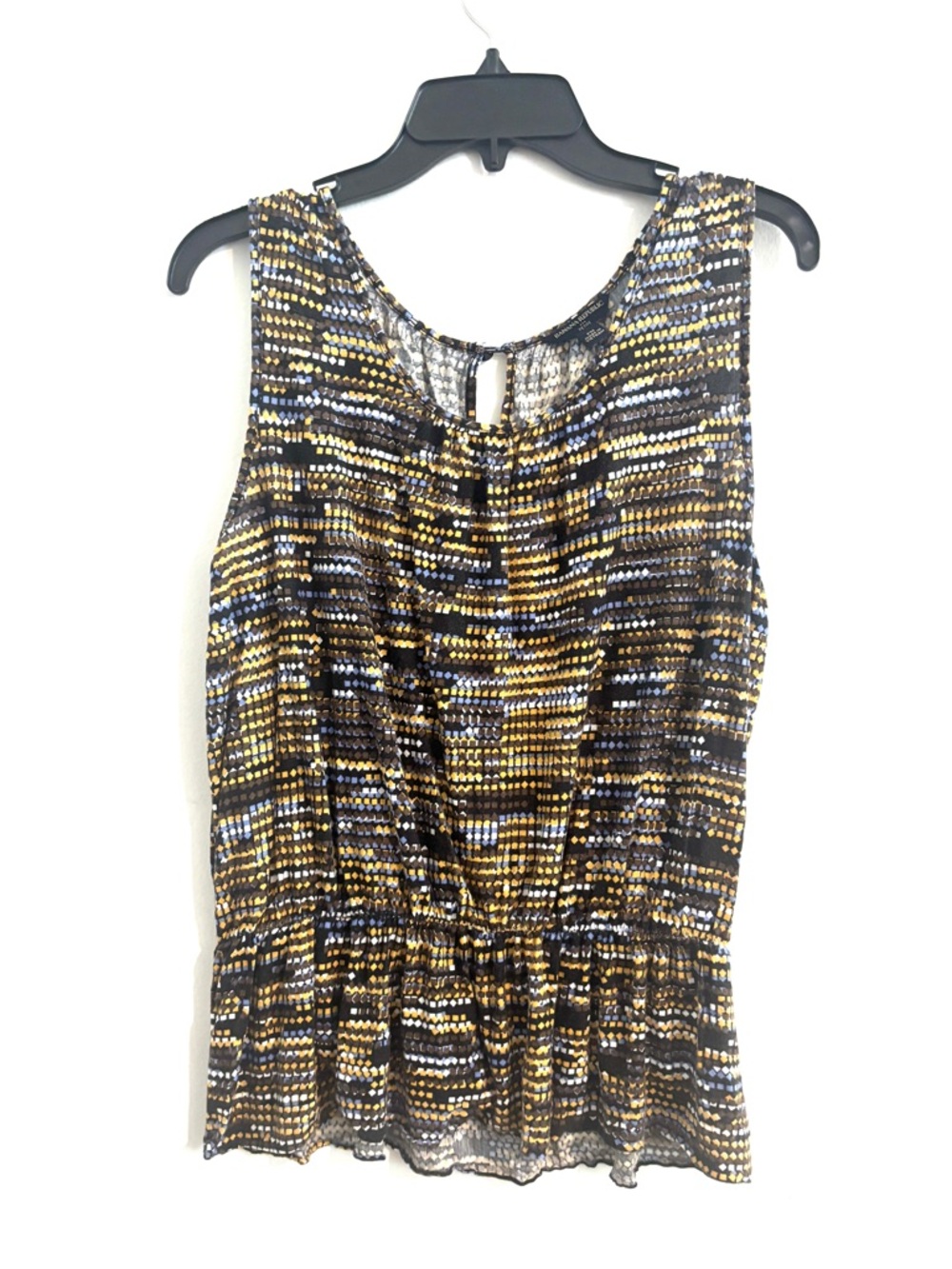 Banana Republic Sleeveless Metallic Dot Peplum Top - Black & Gold